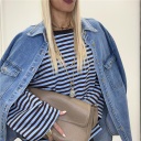 maglia con righe a contrasto oversize mocha